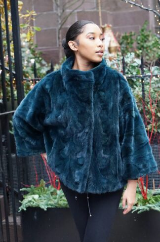 Green Mink Diamond Cut Jacket 6776