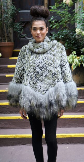 Army Green knit Rex Lamb Trim 34765