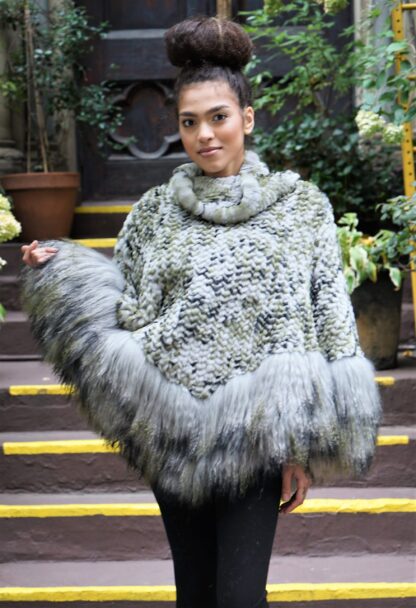 Army Green knit Rex Lamb Trim 34765 - Image 4