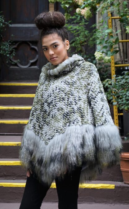 Army Green knit Rex Lamb Trim 34765 - Image 6