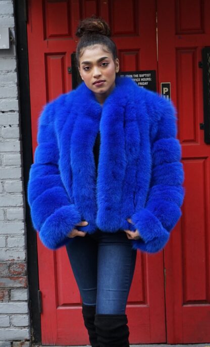 Special Purchase Royal Blue Fox Jacket 4848 - Image 5