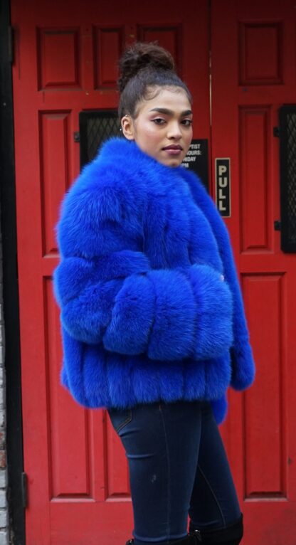 Special Purchase Royal Blue Fox Jacket 4848 - Image 2