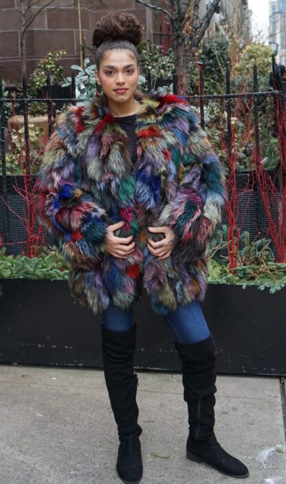 Multi Colored Fox Jacket 6555 - Image 3