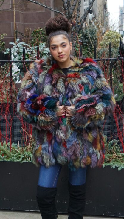 Multi Colored Fox Jacket 6555 - Image 7