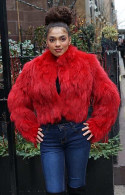 Dyed Red Fox Jacket Size Small 89043 - Image 2