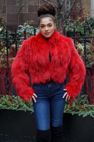 Dyed Red Fox Jacket Size Small 89043
