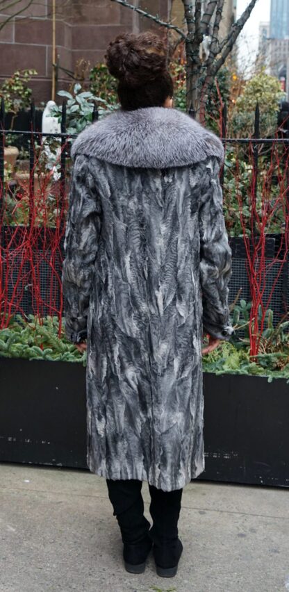 Gray Persian Coat Fox Collar Size 6-8 4847 - Image 2