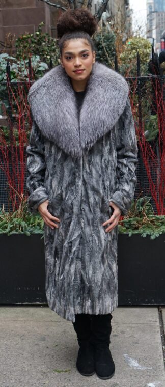 Gray Persian Coat Fox Collar Size 6-8 4847