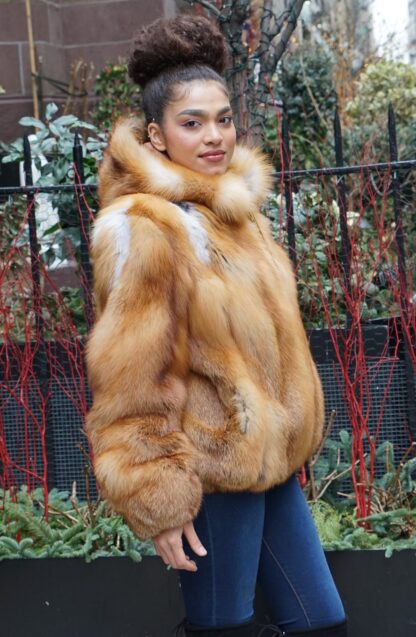 Classic Red Fox Bomber Jacket Hood 2992 - Image 3