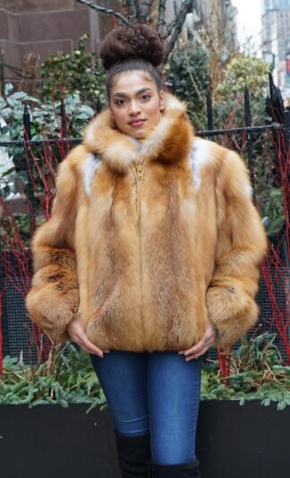 Classic Red Fox Bomber Jacket Hood 2992