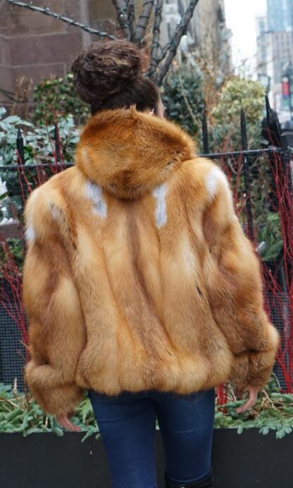 Classic Red Fox Bomber Jacket Hood 2992 - Image 5