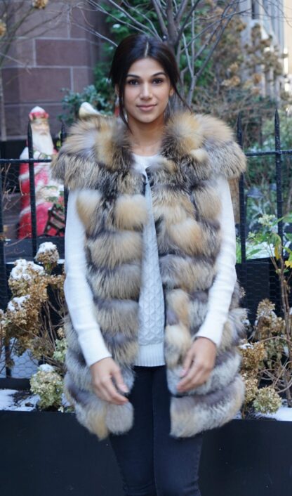Cross Fox Fur Vest Horizontal 87787 - Image 5