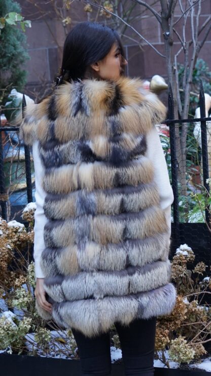 Cross Fox Fur Vest Horizontal 87787 - Image 7