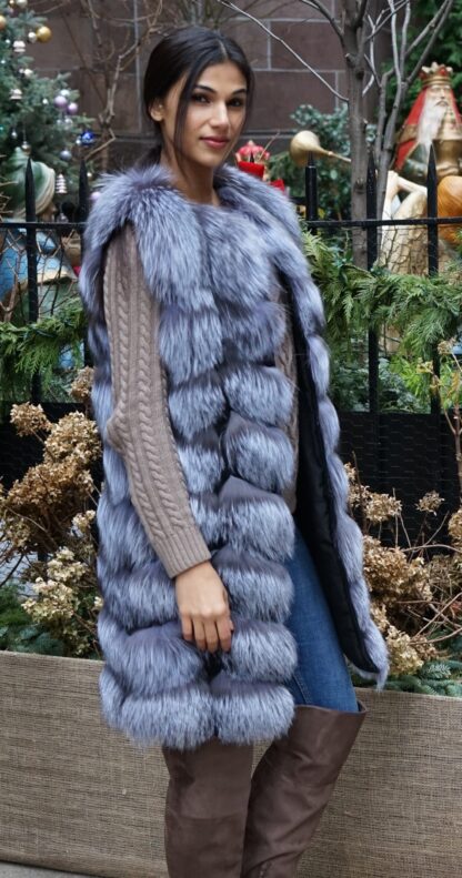Canadian Silver Fox Fur Vest  Size Small 23473 - Image 2