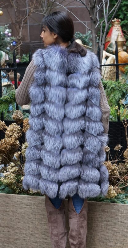 Canadian Silver Fox Fur Vest  Size Small 23473 - Image 3