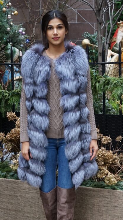 Canadian Silver Fox Fur Vest  Size Small 23473 - Image 4