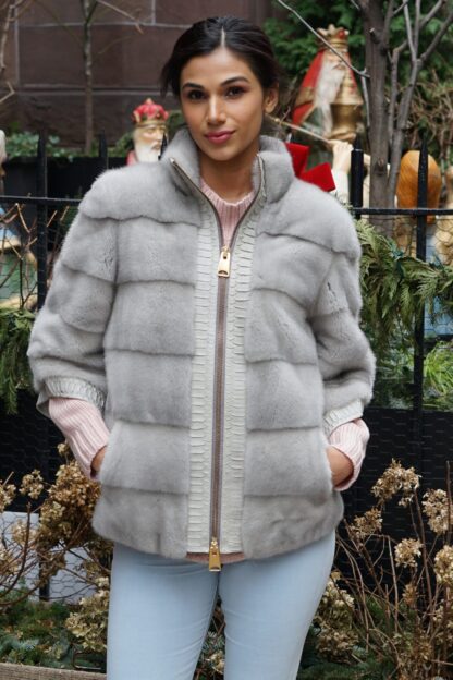 Sapphire Mink Jacket Boa Snake Trim 83773 - Image 3