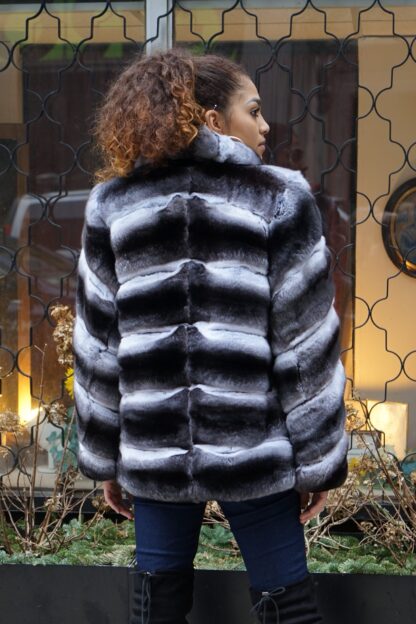 Black Velvet Chinchilla Jacket 8441 - Image 2