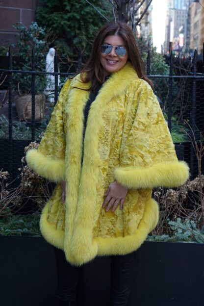 Plus Size Yellow Persian Cape Matching Fox Collar 76344 - Image 2