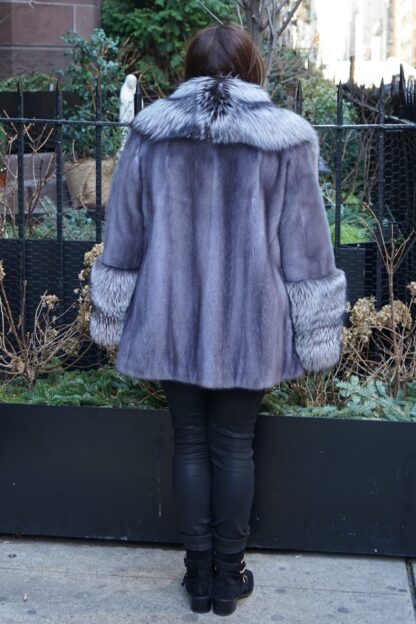 Plus Size Blue Iris Mink Fur Jacket 33487 - Image 6