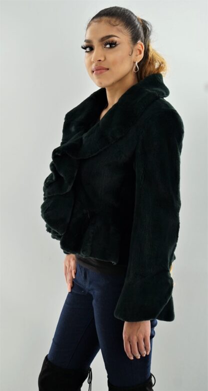 Green Rabbit Ruffled Jacket Size 4-6 1263 - Image 3