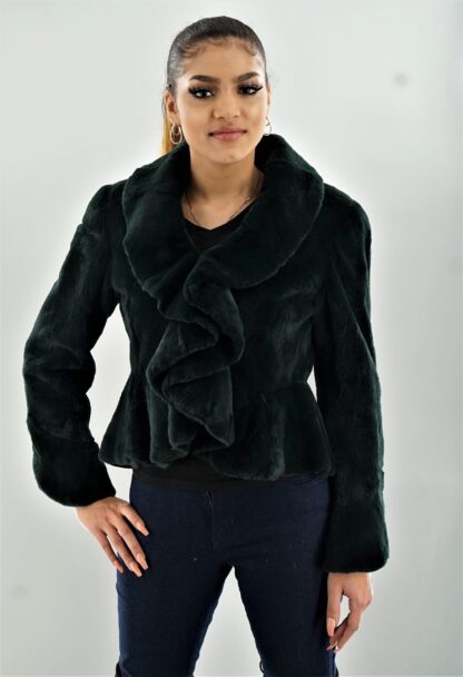 Green Rabbit Ruffled Jacket Size 4-6 1263 - Image 5