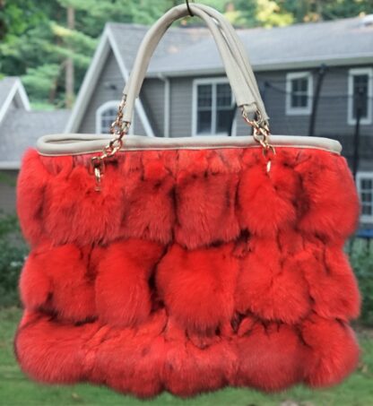 Orange Fox Fur Bag 8474