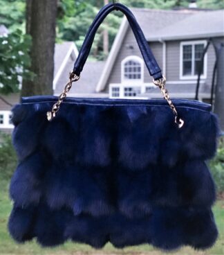 Royal Blue Fox Fur Bag 92827