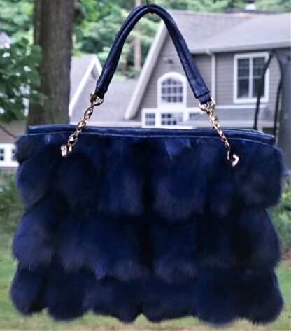 Royal Blue Fox Fur Bag 92827