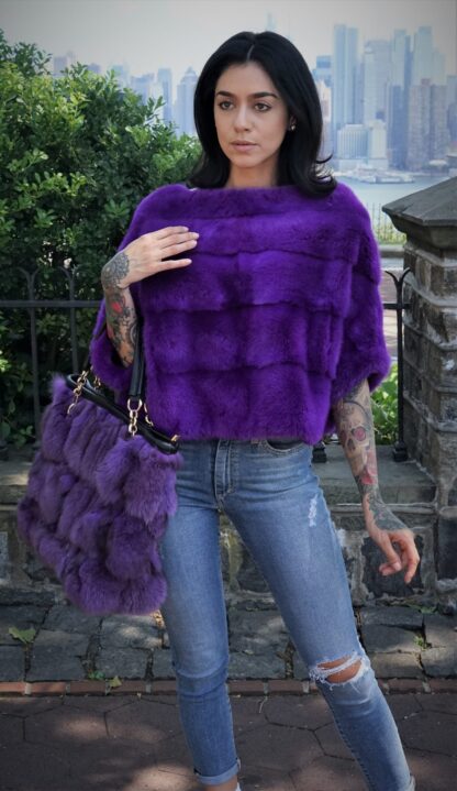 Purple Fox Fur Bag 6344 - Image 2
