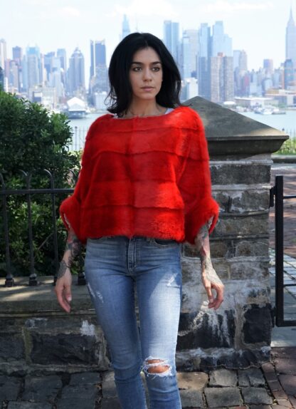 Pullover Red Mink Jacket 5843 - Image 6