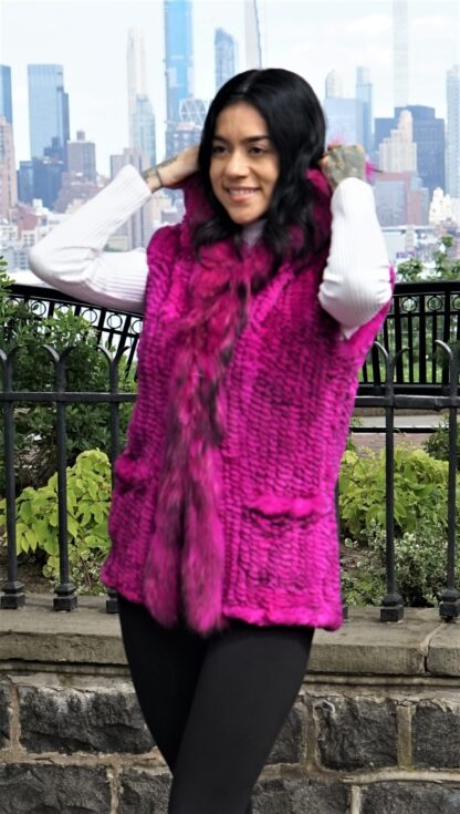 Fuchsia Rex Rabbit Vest 6578 - Image 2