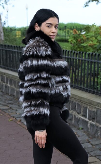 Black Fox Jacket Silver Fox Inserts Size Small 83737 - Image 3