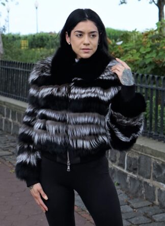 Black Fox Jacket Silver Fox Inserts Size Small 83737