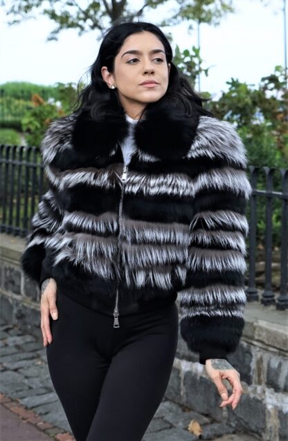 Black Fox Jacket Silver Fox Inserts Size Small 83737 - Image 5