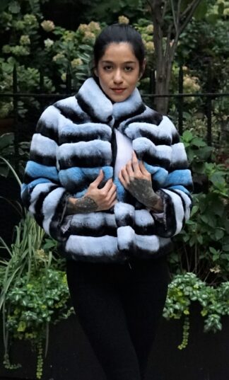 Shaded Blue Rex Rabbit Poncho 8473