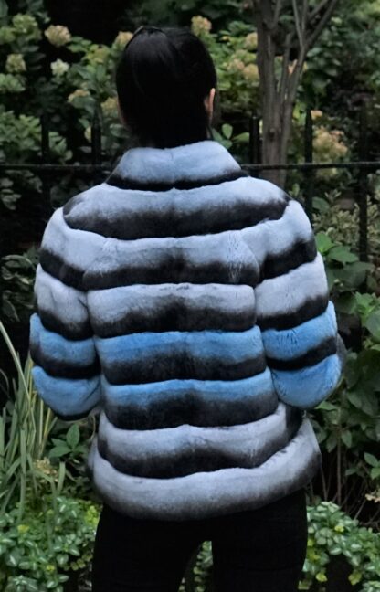 Shaded Blue Rex Rabbit Poncho 8473 - Image 4