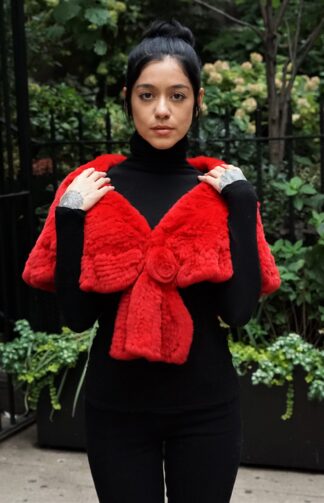 Red Rex Rabbit Capelet Floral 1264