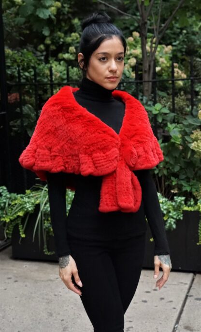 Red Rex Rabbit Capelet Floral 1264 - Image 3
