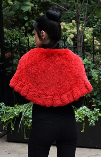 Red Rex Rabbit Capelet Floral 1264 - Image 4