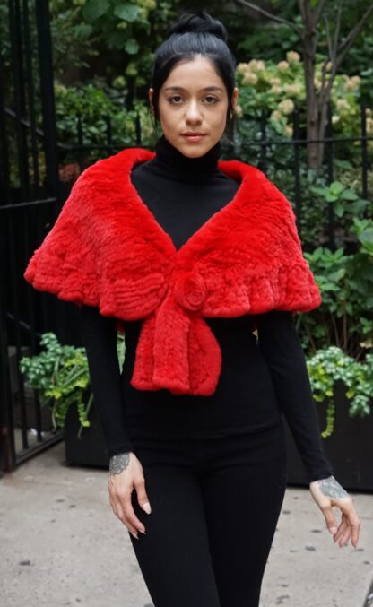 Red Rex Rabbit Capelet Floral 1264 - Image 6
