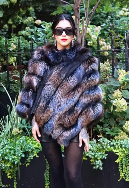 Multi Colored Fox Poncho 3736 - Image 3