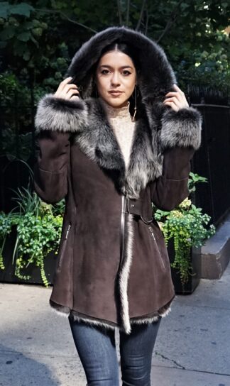 Italian Brown Shearling Stroller 59585
