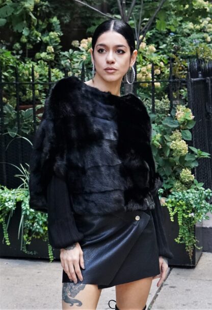 Horizontal Pullover Mink Jacket Size 4-6 30298 - Image 2