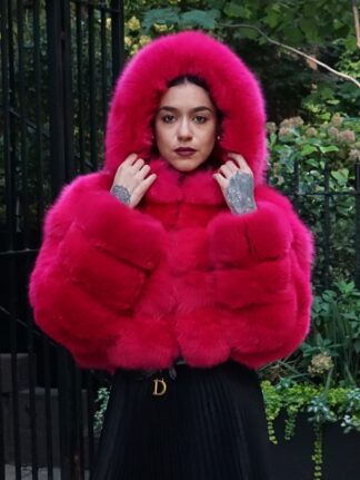 FUSHIA FOX JACKET HOOD 89348