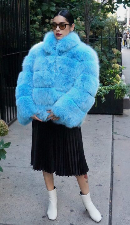 SKY BLUE FOX JACKET 9383 - Image 2