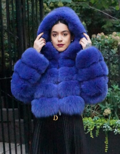 DYED BLUE FOX JACKET 2366 - Image 3