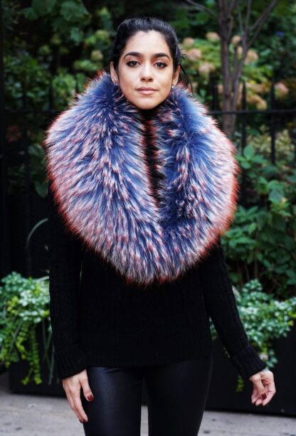Red Blue Multi Color Finnish Raccoon Collar 7654