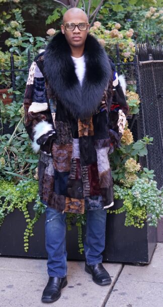Multi Colored Men's Mink Stroller Fox Trim 98733