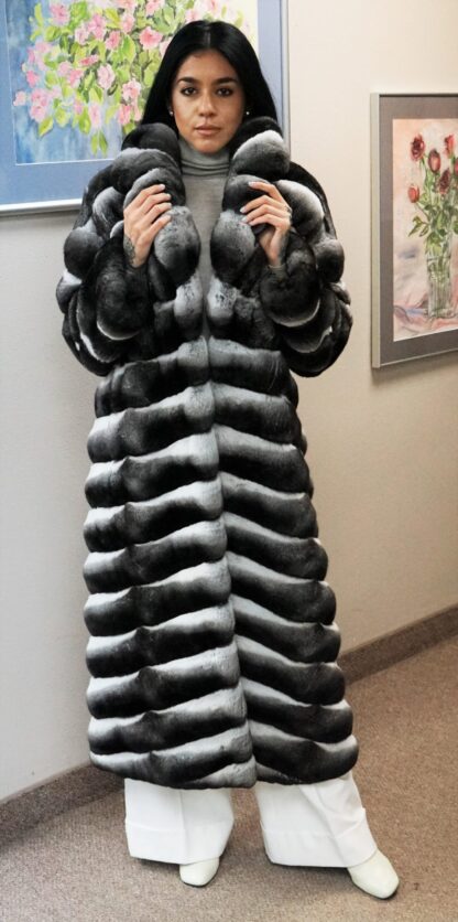 Chinchilla Full Length Fur Coat 5555 - Image 3